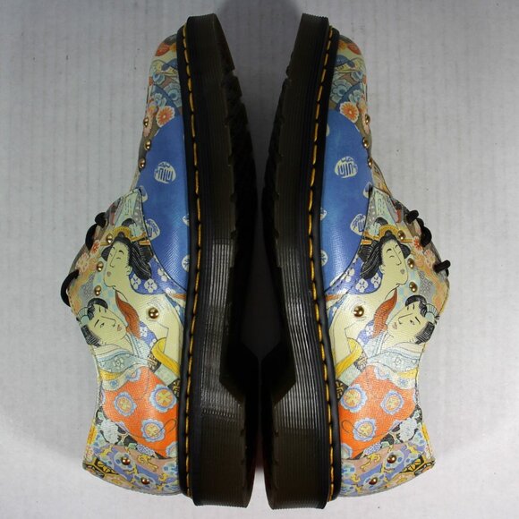 Dr. Martens 1461 Eastern Art Japanese Artist Studded Oxford Mens 9 RARE A1622 - Picture 4 of 8